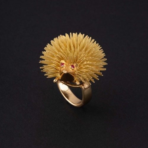 XXe siècle - Bague Hérisson en or
