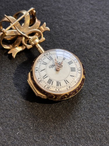 Horlogerie  - Tiffany & co - Montre de poche en émail, diamant et or, fin du XIXe