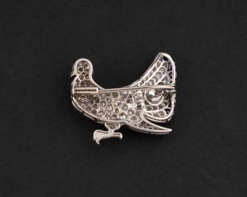 Broche colombe en diamants vers 1930 - Bijouterie, Joaillerie Style Art Déco