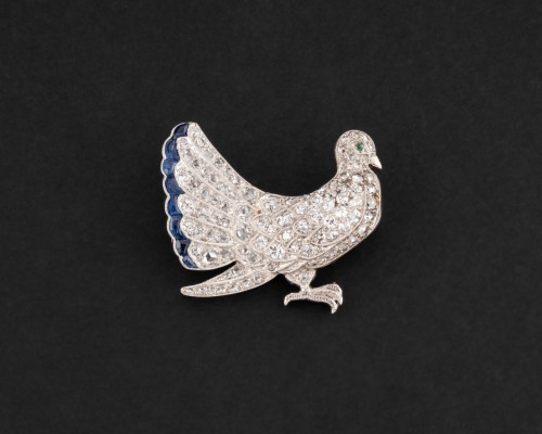 Bijouterie, Joaillerie Broche - Broche colombe en diamants vers 1930