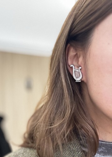 Bijouterie, Joaillerie Boucles d'oreilles - Paire de clips d'oreilles Lyres en diamants