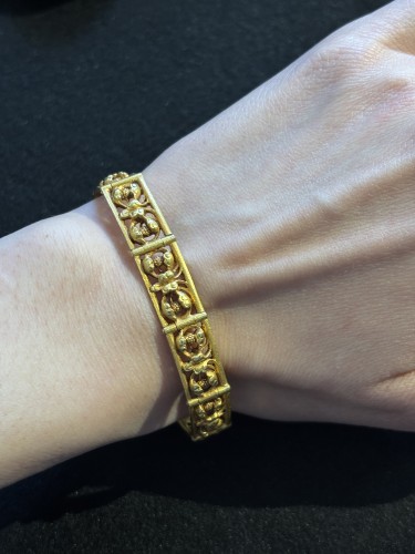 Bijouterie, Joaillerie Bracelet - Bracelet WIESE en or à motifs gravés