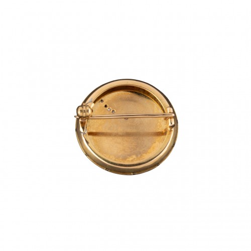 Antique Jewellery  - Enameled Brooch Of A Woman&#039;s Profile