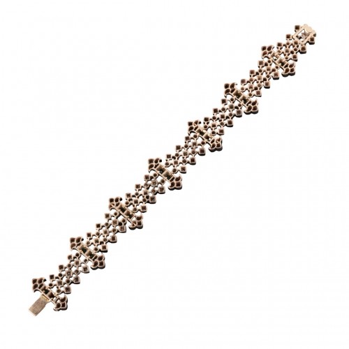 Bracelet in silver, gold, diamonds and emeralds - 