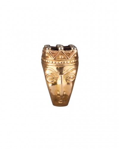 Signet ring in gold, garnets and diamonds - 