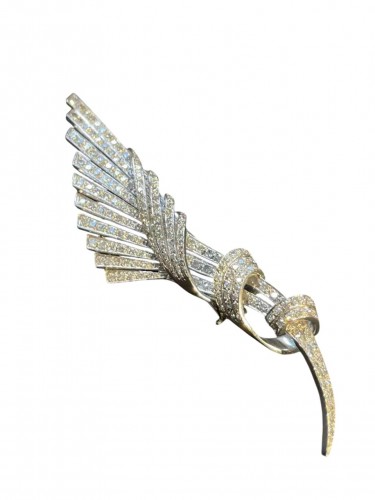 Broche en platine et diamants vers 1960