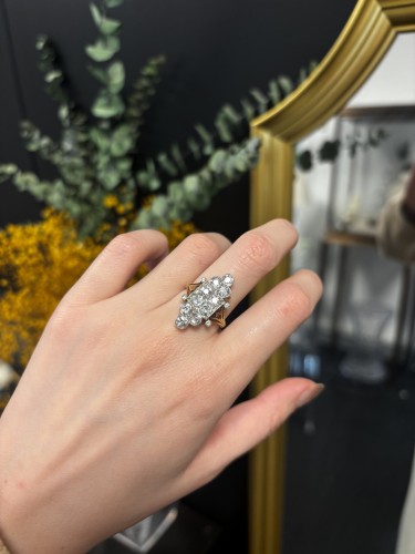 Marquise Ring In Gold, Platinum And Diamonds, Early 20th Century - 