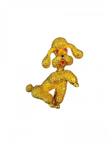 Poodle Brooch In Gold