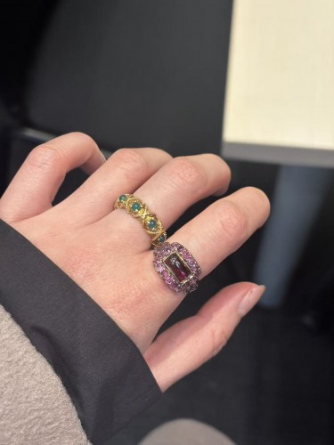 Antique Jewellery  - 14k Gold, Amethyst And Garnet Ring, Early 19th Century