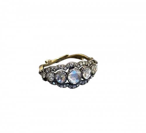 Bague en or, argent et diamants, XIXe siècle
