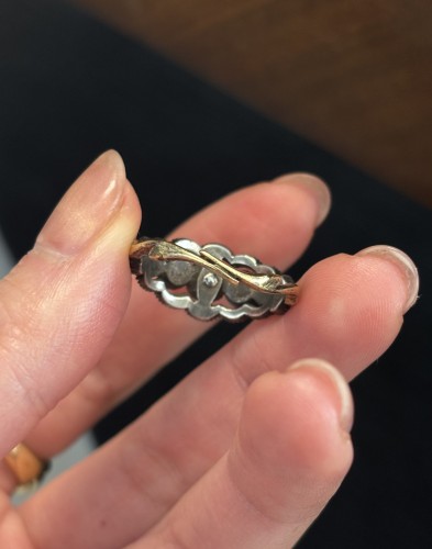 Bague en or, argent et diamants, XIXe siècle - 