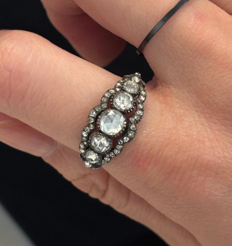 - Bague en or, argent et diamants, XIXe siècle