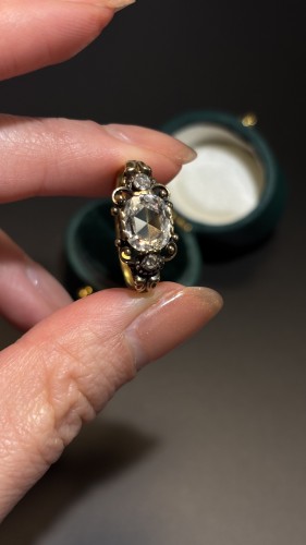 Bague diamant rose, XIXe siècle - Bijouterie, Joaillerie Style Napoléon III