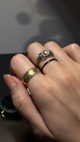 Bijouterie, Joaillerie  - Bague diamant rose, XIXe siècle