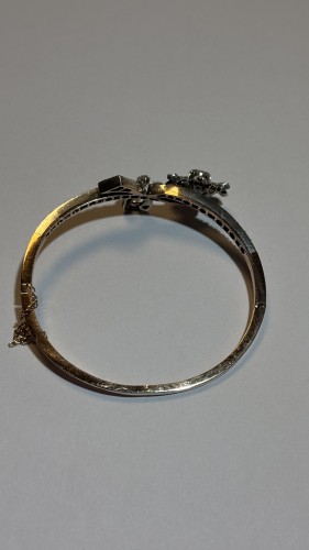 Flower Bracelet In Gold, Silver And Diamonds, 19th Century - 