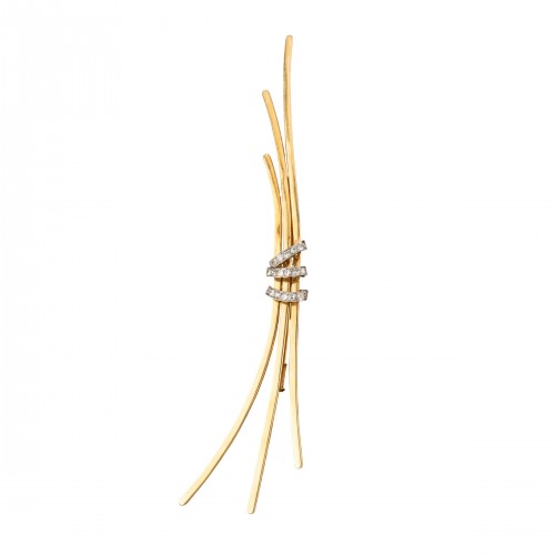 Grande broche en or et diamants vers 1960