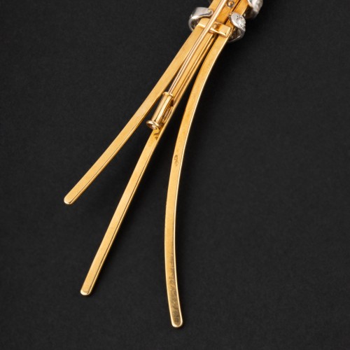 20th century - Gold and diamonds brooch, circa 1960