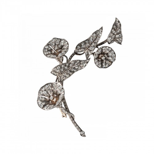 Broche Liseron en or, argent et diamants, fin XIXe siècle