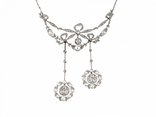 Collier Négligé Belle Epoque en or, platine et diamants