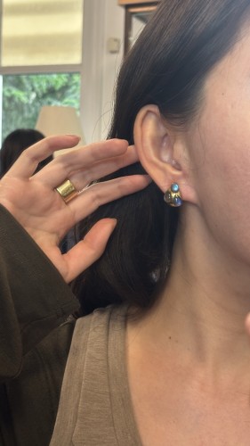 20th century - Pomellato - Labradorite and 18K Gold Earrings