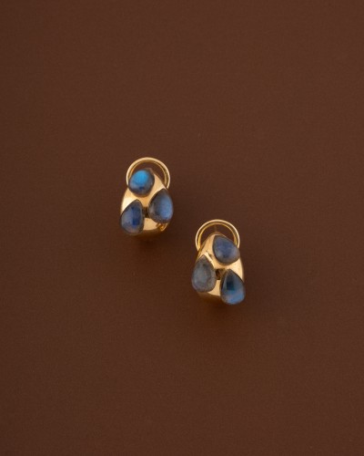 Pomellato - Labradorite and 18K Gold Earrings - Antique Jewellery Style 