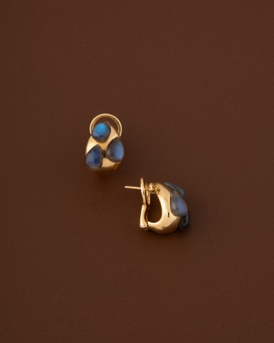 Antique Jewellery  - Pomellato - Labradorite and 18K Gold Earrings
