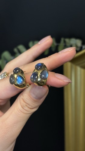 20th century - Pomellato - Labradorite and 18K Gold Earrings