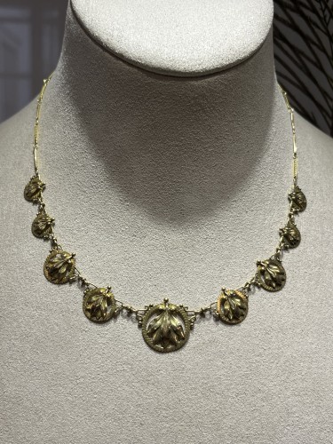 Art Nouveau yellow gold draperie necklace, circa 1900 - Antique Jewellery Style Art nouveau