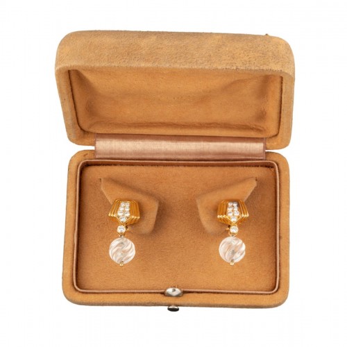 Boucheron - Paire de pendants d'oreilles en or et diamants - Bijouterie, Joaillerie Style 