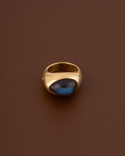Pomellato  -  yellow gold and labradorite ring - Antique Jewellery Style 