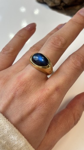 Pomellato  -  yellow gold and labradorite ring - 