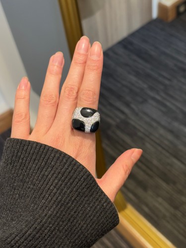 Bijouterie, Joaillerie Bagues - Bague cocktail en or, email et diamants