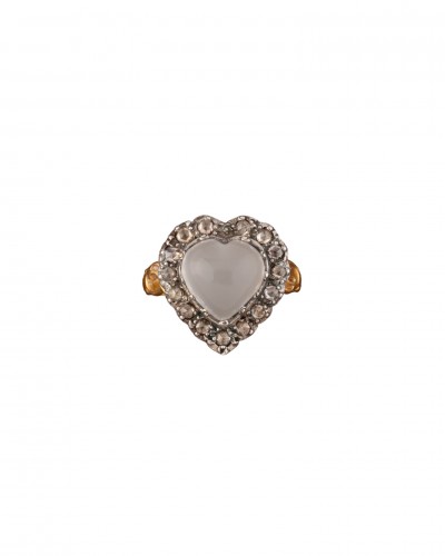 Bague en or, diamants et pierre de lune, XIXe siècle