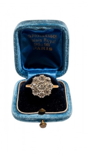 Bague marguerite en or et diamants, vers 1880