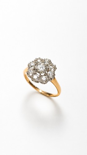 Bijouterie, Joaillerie Bagues - Bague marguerite en or et diamants, vers 1880
