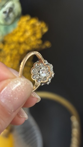 Bague marguerite en or et diamants, vers 1880 - Napoléon III