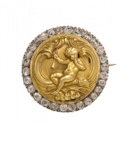 Broche en or et diamants, XIXe siècle