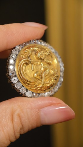 Broche en or et diamants, XIXe siècle - Bijouterie, Joaillerie Style Napoléon III