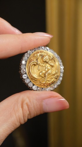 XIXe siècle - Broche en or et diamants, XIXe siècle