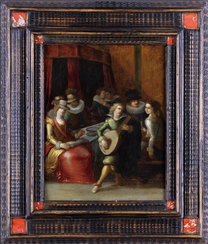 Louis de Caullery (1580-1621) - Genre scene in an Aristocratic Interior - Paintings & Drawings Style 