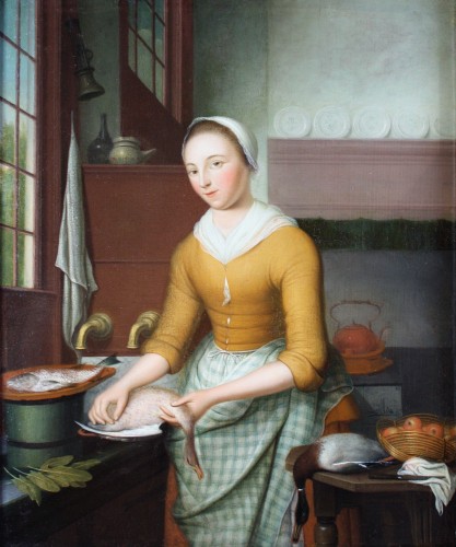 Nicolaas Rijnenburg (1716-1784) -  Femme dans une cuisine