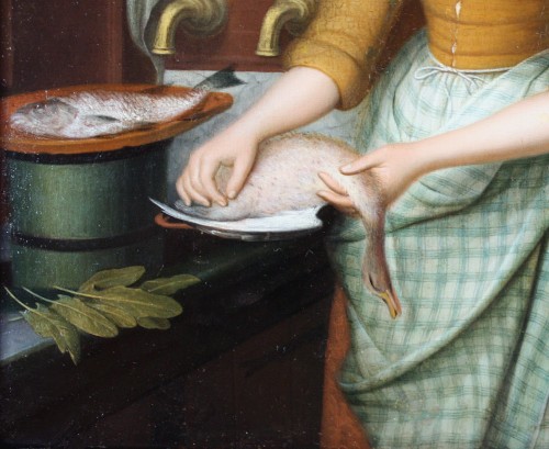 Antiquités - Nicolaas Rijnenburg (1716-1784) -  Femme dans une cuisine