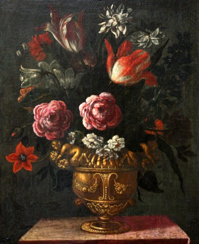 Giacomo Recco (1603-1653) - Nature morte au vase de fleurs