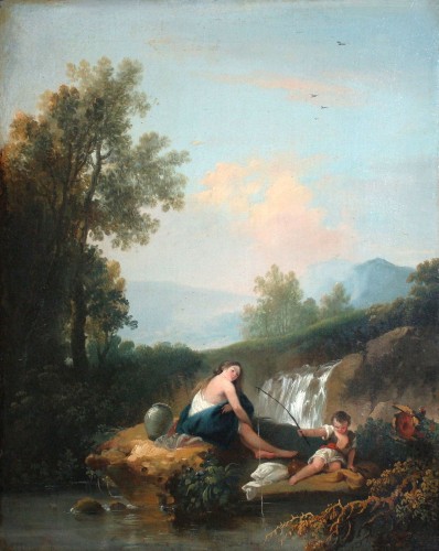Domenico Pecchio (1687-1760) - Idylle arcadienne au bord du ruisseau