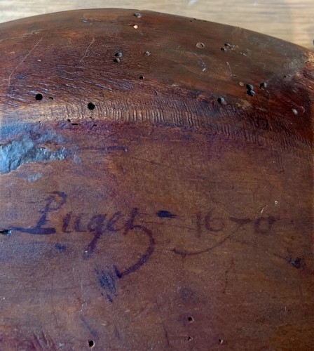 Sculpture en bois représentant une assiette de légumes - Sculpture Style 