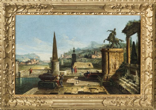 Paire de Caprices de Michele Marieschi (1710- 1743)  - Tableaux et dessins Style 
