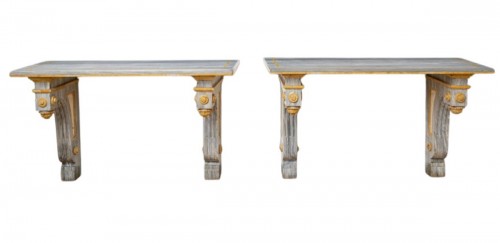 Paire de consoles en marbre