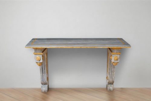 Paire de consoles en marbre - Mobilier Style 