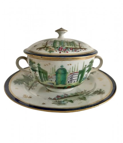 Bol à soupe en porcelaine de la Manufacture Cozzi, Venise 18e siècle