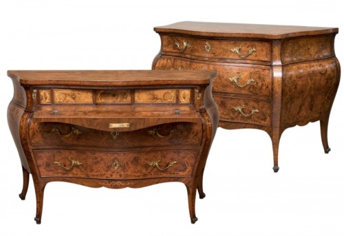 Pair of walnut chest of drawers circa 1770-1775